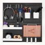 Pegboard Wall Organizer Set, 11"x11", Black