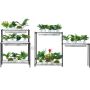 Plant stand with grow light, 6 tiers, metal, with wheels, 29.5" x 13.8" x 70.9"