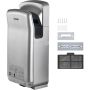 Screw electric hand dryer, 2000W, silver, HEPA filter, wall-mounted