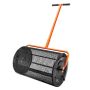 Compost spreader with adjustable handle, steel, black, 24" wide