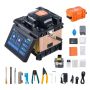 Fiber optic splicing machine with 4 motors, 5 inch screen, 7800 mah battery