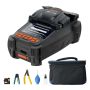 Fiber optic splicing device with 6 motors and LCD display, optical fiber holder and splitter
