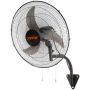 Wall-mounted oscillating fan, 19 inch, 3 speeds, black