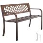 Outdoor bench 116 cm, carbon steel frame, PVC mesh, antique bronze