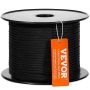 Braided nylon climbing rope, 3/16 inch, 250 feet, black