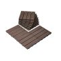 Płytki tarasowe układane metodą interlock, plastikowe, drewniane, 27 szt., 30x30 cm, ciemnobrązowe