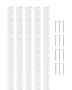 Srebrny pionowy pilaster półkowy 60", zestaw 5 elementów