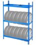 Tire storage rack, metal, 2 shelves, up to 12 tires