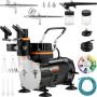 Professional airbrush kit with compressor, dual action