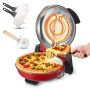 Piec elektryczny do pizzy z kamieniem kordierytowym, 1200 W, czerwony
