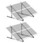 Aluminiowe uchwyty do paneli słonecznych, regulowane w zakresie 0-90°, 45 cali, 100-400 W, 2 zestawy
