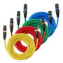 4 pcs. shielded 7.62 m XLR cables with gold-plated plugs, for microphone and stage equipment