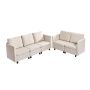 Modułowa sofa narożna 5-osobowa z pojemnikiem, beżowa