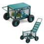 Wózek ogrodowy z siedziskiem, metalowy z kołami, do 181 kg