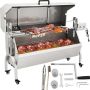 Stalowy grill na szaszłyki jagnięce, 132 funty, silnik 40 W, kółka