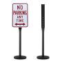 Cast iron sign stand with wheels, 4 feet, steel, black
