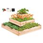 Wooden raised bed 3.7x3.7x1.7 feet, planting box for flowers and vegetables, burlywood