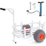 Beach fishing aluminum trolley 136 kg, 13" PU wheels, 8 rod holders