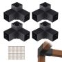 Zestaw wsporników belki drewnianej do pergoli, 10,2 x 10,2 cm, 4 szt., 3-stronne mocowania narożne