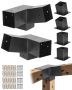 Pergola kit for 92x92 mm wooden posts, 2 bases and 2 brackets