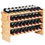 Stojak na wino z bambusa, modułowy, na 36 butelek, 4 poziomy, naturalny