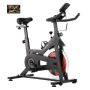 Stationary exercise bike, adjustable height, LCD monitor, quiet belt drive