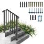 Iron X handrail with barriers, 2 steps