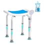 Height-adjustable shower chair with non-slip seat, 158.8 kg load capacity