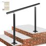 Czarna regulowana aluminiowa balustrada schodowa zewnętrzna, 91 cm