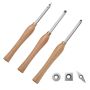 Lathe chisel set, 3 pcs., carbide steel