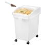 Ingredient box, 20.8 L, PP plastic, white, with wheels and lid, 3 pcs. in a set
