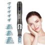 Professional electric microneedle pen with 22 cartridges, 6 speeds, LCD display, 0-2.5mm needles