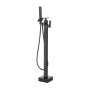 Freestanding bathroom faucet with 360° swivel spout, two modes