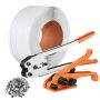Packing tape set with tensioning tool, 100 m PP tape, 100 metal seals
