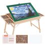 Drewniany stolik do układania puzzli 83x62,5 cm ze składanymi nogami i schowkiem