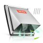 Square 145 mm wall ventilation cover stainless steel silver color