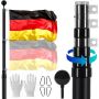 25ft Aluminum Telescopic Flagpole, Black, for Outdoor Use