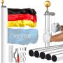 Zestaw masztów flagowych aluminiowych 25 stóp z akcesoriami, srebrny