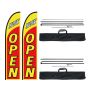 Outdoor Business Promotional Flag Set, 2 Flags with Pole, 16.3 Feet