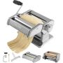 Pasta maker, stainless steel, 9 thickness settings, manual press
