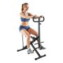 Squat rowing machine with resistance bands, black, foldable