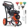Gasoline pressure washer 3400 PSI with aluminum pump and accessories