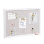 White cork bulletin board with linen surface, 30x20"
