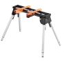 Folding steel miter saw stand, height adjustable, 154 kg load capacity
