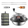 Manual lawn mower with stainless steel blades and foldable drying stand, 487.7 cm