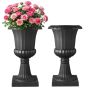 Plastic urn-shaped pots, 40x67 cm, black, 2 pcs.