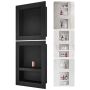 Recessed black shower niche, 40.64x40.64/50.8 cm, triple shelf