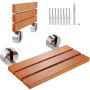 Folding teak shower chair, wall-mounted, 20x13 cm, 200 kg load capacity