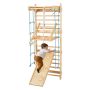 Swedish wall ladder for the gym, 8 in 1, solid wood, 15 levels, with slide and accessories