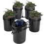 RDWC recirculating hydroponic system, 4 buckets of 18.9 L each